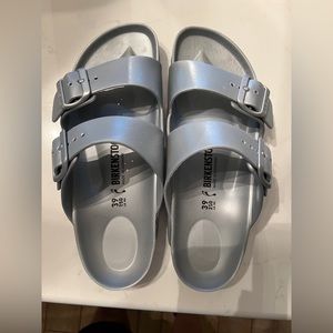 Silver Rubber Birkenstocks